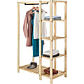 Whitmor Garment Rack - 68" Height x 44" Width - Solid Wood, Metal, Natural Wood 1 thumbnail image