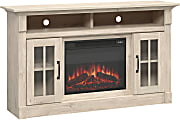 Sauder® Select Media Center Fireplace For 65" TVs, 35”H x 60”W x 16-3/4”D, Chalk Oak 1 thumbnail image