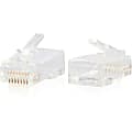 C2G RJ45 Cat6 Modular Plug for Round Solid/Stranded Cable - 10pk - 10 Pack - 1 x RJ-45 Male - Clear