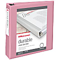 Office Depot® Brand Durable View 3-Ring Binder, 2" Round Rings, 49% Recycled, Pink