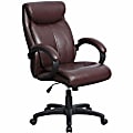 Lorell® Ergonomic Bonded Leather High-Back Executive Chair, Brown 1 thumbnail image