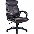 Lorell® Ergonomic Bonded Leather High-Back Executive Chair, Brown 1 thumbnail image