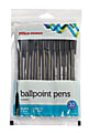 Office Depot® Brand Tinted Ballpoint Stick Pens, Medium Point, 1.0 mm, Black Barrel, Black Ink, Pack Of 10