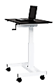Luxor Single Column 40"W Crank Adjustable-Height Standing Desk, Black/Silver