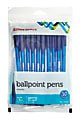 Office Depot® Brand Tinted Ballpoint Stick Pens, Medium Point, 1.0 mm, Blue Barrel, Blue Ink, Pack Of 10