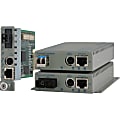 Omnitron iConverter 10/100M2 - Fiber media converter - 100Mb LAN - 10Base-T, 100Base-FX, 100Base-TX - RJ-45 / SC single-mode - up to 18.6 miles - 1310 nm