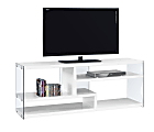 Monarch Specialties TV Stand, Glass, For Flat-Screen TVs Up To 60", Glossy White 1 thumbnail image