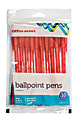 Office Depot® Brand Tinted Ballpoint Stick Pens, Medium Point, 1.0 mm, Red Barrel, Red Ink, Pack Of 10 1 thumbnail image