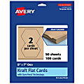 Avery® Printable Flat Cards With Sure Feed® Technology, 5"x7" Geo, Kraft Brown, Pack Of 100 1 thumbnail image