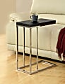 Monarch Specialties Hollow-Core Accent Table With Chrome Base, Rectangle, Cappuccino