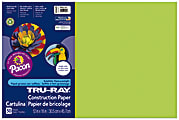 Tru-Ray® Construction Paper, 50% Recycled, 12" x 18", Brilliant Lime, Pack Of 50