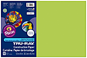 Tru-Ray® Construction Paper, 50% Recycled, 12" x 18", Brilliant Lime, Pack Of 50 1 thumbnail image