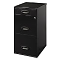 Realspace® 18"D Vertical 3-Drawer File Cabinet, Metal, Black