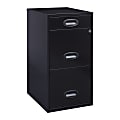 Realspace® 18"D Vertical 3-Drawer File Cabinet, Black