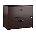 Bush Business Furniture Office-in-an-Hour 35-2/3"W x 23-1/3"D Lateral 2-Drawer File Cabinet, Mocha Cherry, Standard Delivery