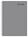 2024-2025 Office Depot® Brand Weekly/Monthly Academic Planner, 5" x 8", 30% Recycled, Gray, July 2024 To June 2025