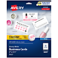 Avery® Clean Edge® Printable Business Cards With Sure Feed® Technology For Inkjet Printers, 2" x 3.5", Glossy White, 200 Blank Cards