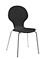 DHP Bentwood Shell Chairs, Black/Silver, Set Of 2