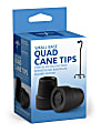 Medline Replacement Cane Tips, Small-Base Quad, Black, Pack Of 6 1 thumbnail image