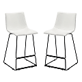 Office Star Nash Fabric Counter Height Stools, White, Set Of 2 Stools 1 thumbnail image