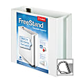 Cardinal® FreeStand™ Easy-Open ClearVue™ 3-Ring Binder, 4" Round Rings, White 1 thumbnail image
