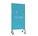 Ghent Pointe Non-Magnetic Dry-Erase Glassboard, 76-1/2” x 36-3/16”, Blue, Silver Metal Frame 1 thumbnail image