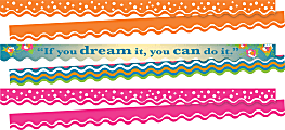 Barker Creek Double-Sided Scalloped Borders, 2-1/4" x 36", Dream It, 13 Strips Per Pack, Set Of 3 Packs 1 thumbnail image