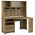 Bush Furniture Cabot 60"W Corner Desk With Hutch, Reclaimed Pine, Standard Delivery