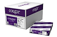 Cougar® Digital Printing Paper, Letter Size (8 1/2" x 11"), 98 (U.S.) Brightness, 100 Lb Text (148 gsm), FSC® Certified, 250 Sheets Per Ream, Case Of 10 Reams