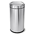 simplehuman® Swing-Top Commercial Trash Can, 14.5 Gallons, Brushed Stainless Steel
