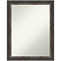 Amanti Art Narrow Non-Beveled Rectangle Framed Bathroom Wall Mirror, 27-1/2” x 21-1/2”, Bark Rustic Char