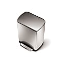 simplehuman Rectangular Fingerprint-Proof Brushed Stainless Steel Step Trash Can, 8 Gallons 1 thumbnail image