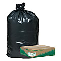 Webster® EarthSense® 75% Recycled Star bottom Commercial Can Liners, 40-45 Gallons, 2.0 Mil Thick, 40" x 46", Black, Carton Of 100