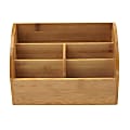 Mind Reader 5-Compartment Bamboo Desk Storage Organizer, Brown 1 thumbnail image