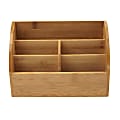 Mind Reader 5-Compartment Bamboo Desk Storage Organizer, Brown