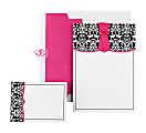 Treasure Masters Invitation Kit, 5 3/4" x 7 3/4", Black Damask With Fuchsia Ribbon, Pack Of 50 1 thumbnail image