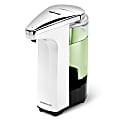simplehuman 8 oz. Touch-Free Sensor Liquid Soap and Hand Sanitizer Dispenser, White