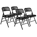 National Public Seating 1300 Series Premium Vinyl Upholstered Triple Brace Folding Chairs, Black, Set Of 4 Chairs 1 thumbnail image