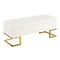 LumiSource Midas Storage Bench, Gold/White