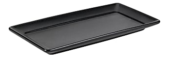 Foundry Times Square Ceramic Wide Rectangular Platters, 12" x 6", Black, Pack Of 6 Platters