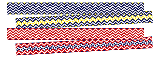 Barker Creek Double-Sided Border Strips, 3" x 35", Chevron Nautical, Set Of 24