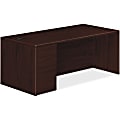 HON 10700 Series Single-Pedestal Desk - 66" x 30" x 29.5" x 1.1" - File Drawer(s) - Double Pedestal on Left Side - Waterfall Edge - Material: Particleboard, Hardwood Trim, Wood Grain Modesty Panel - Finish: High Pressure Laminate (HPL), Rich Mahogany