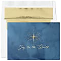 Custom Embellished Holiday Cards And Foil Envelopes, 7-7/8" x 5-5/8", Star Of Joy, Box Of 25 Cards
