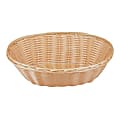 Tablecraft Oval Woven Plastic Baskets, 2-1/4"H x 6"W x 9"D, Beige, Pack Of 12 Baskets 1 thumbnail image