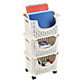 Mind Reader Basket Collection 3-Tier Stackable Storage Containers, Ivory