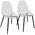 LumiSource Clara Dining Chairs, Black/Clear, Set Of 2 Chairs