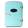 Nostalgia Electrics Retro 6-Can 0.14 Cu Ft Personal Cooling And Heating Refrigerator With Carry Handle, Aqua