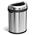 simplehuman Commercial Open Top Trash Can, Semi-Round, 21 Gallons, 30" x 20.7" x 14.3", Brushed Heavy-Gauge Stainless Steel 1 thumbnail image