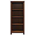 Bush Burgess Bookcase, 4 Shelves, 65 1/4"H x 37 1/2"W x 13 3/4"D, Serene Cherry