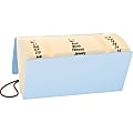 Smead® Expanding File With Flap, 13 Pockets, 5 1/2" x 10 1/2", Lake Blue/Moss